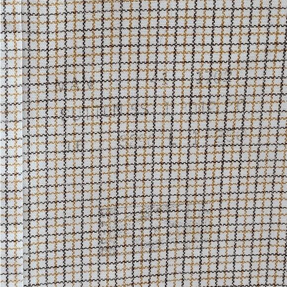 Manhattan 70s Beige Brown Check Woven Shirt Retro Button‑Up Vintage Casual - Picture 9 of 14